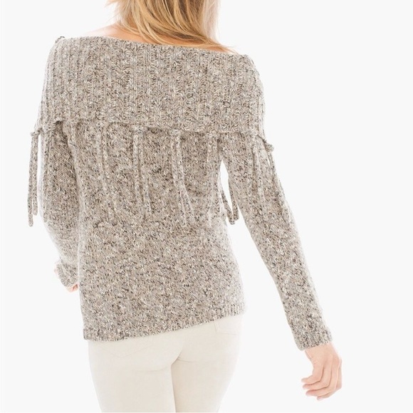 Chico’s Fringed Laurissa Pullover Chunky Knit Sweater Cowl Neck size 3 XL - Picture 3 of 9